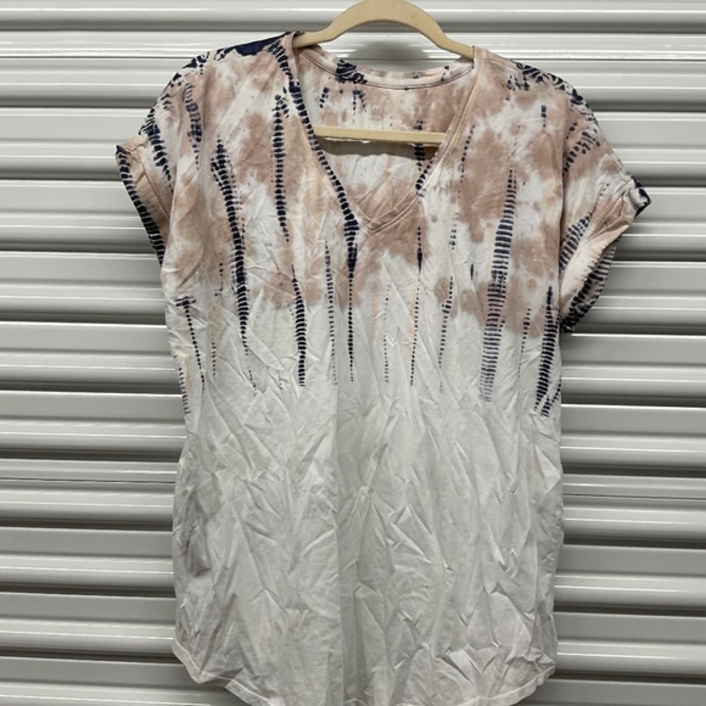 Pure J Jill Tie-dye  V-neck Top Size L